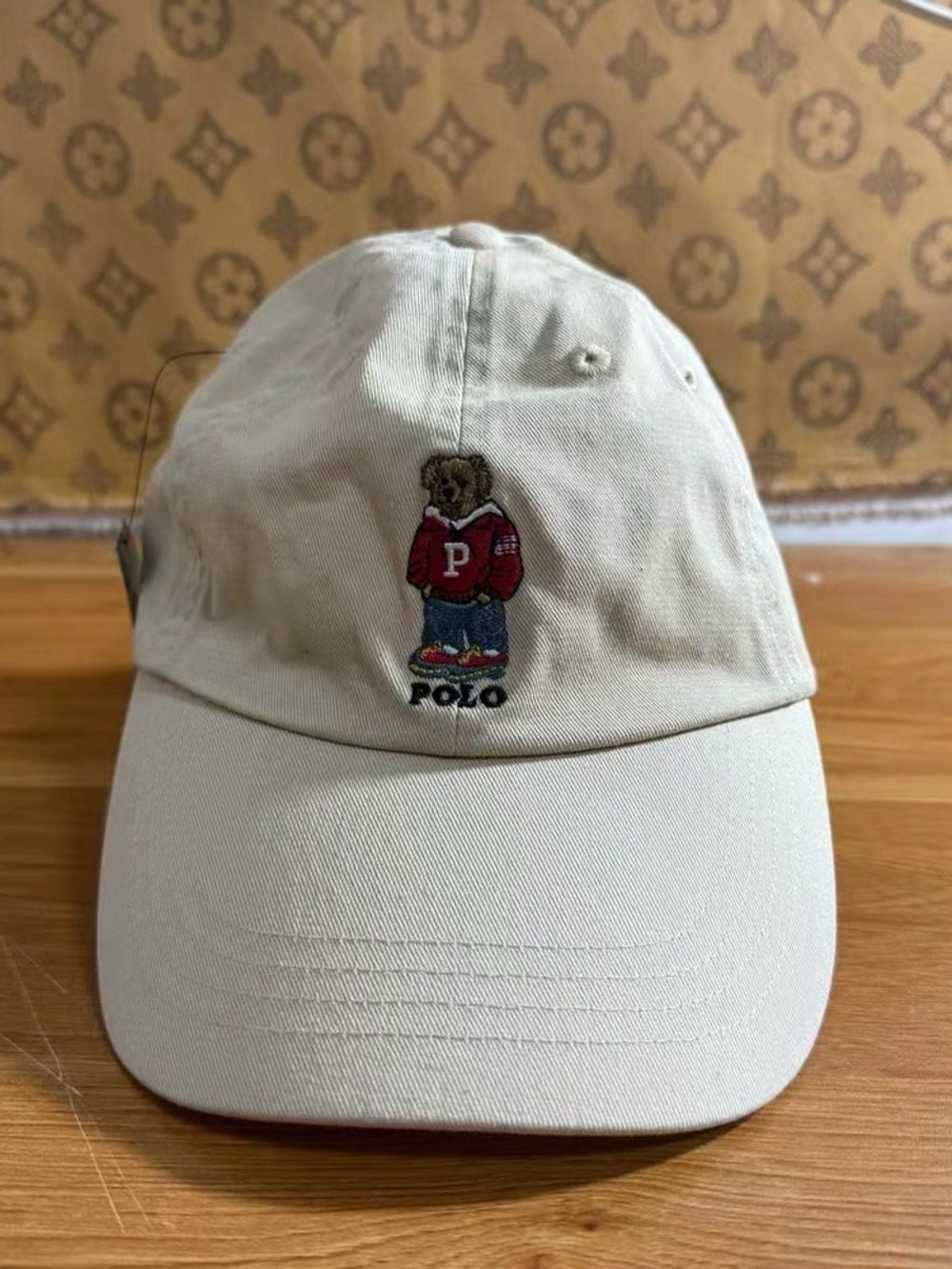 Polo by Ralph Lauren Tan Baseball Cap with Bear Patch